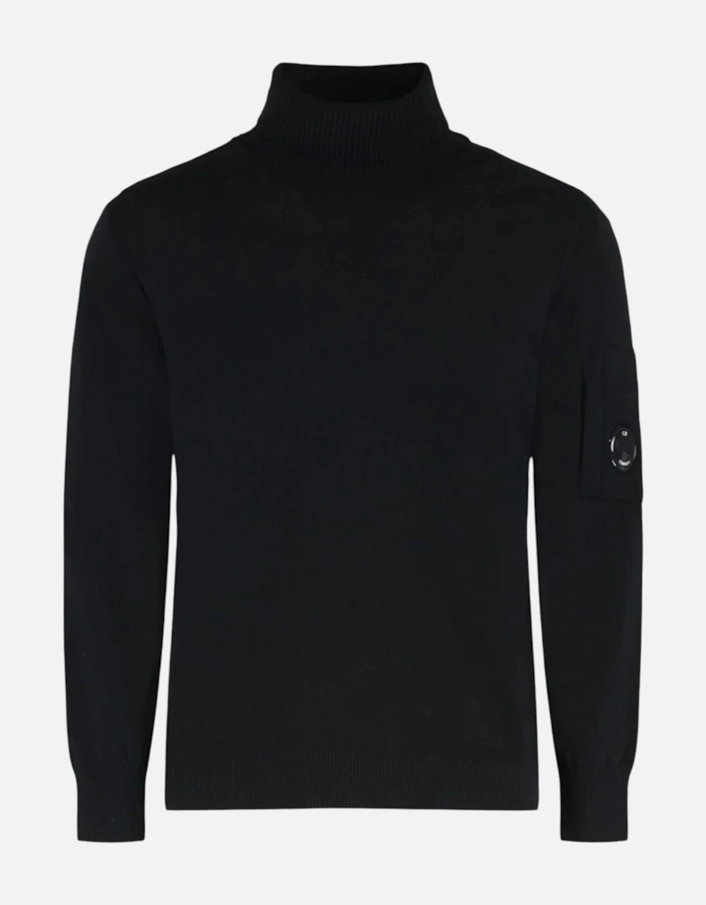 C.P. Company Merino Wool Turtleneck Black Sweatshirt