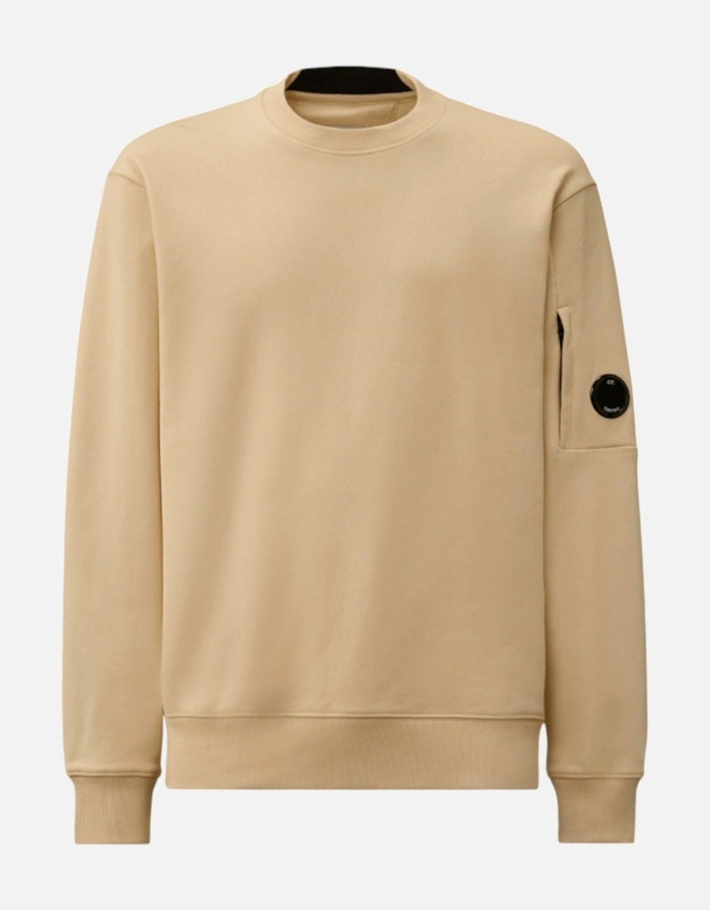C.P. Company Diagonal Raised Fleece Crewneck Pistachio Shell Beige Sweatshirt