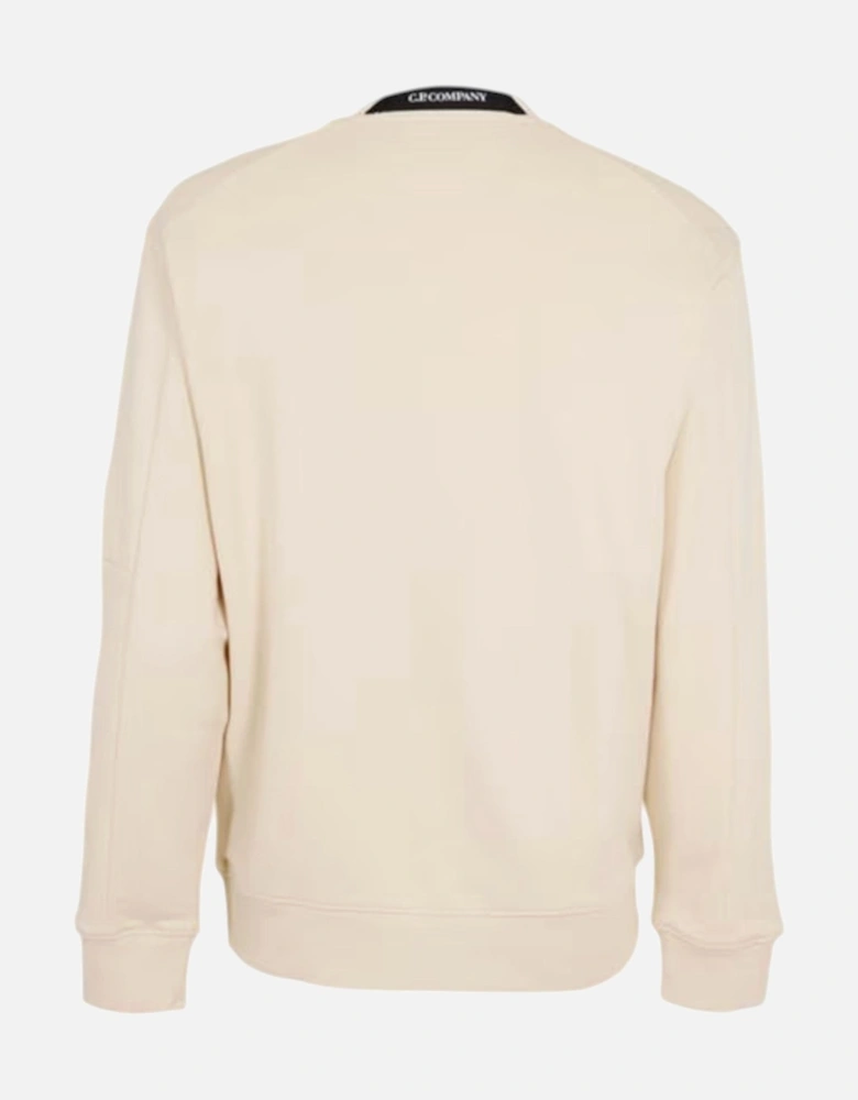 C.P. Company Diagonal Raised Fleece Crewneck Pistachio Shell Beige Sweatshirt