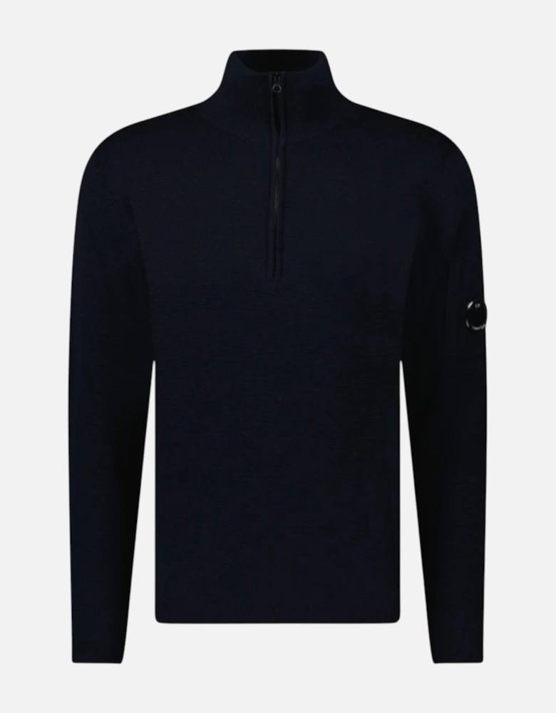 C.P. Company Merino Wool Navy 1/4 Zip Knitwear Sweatshirt