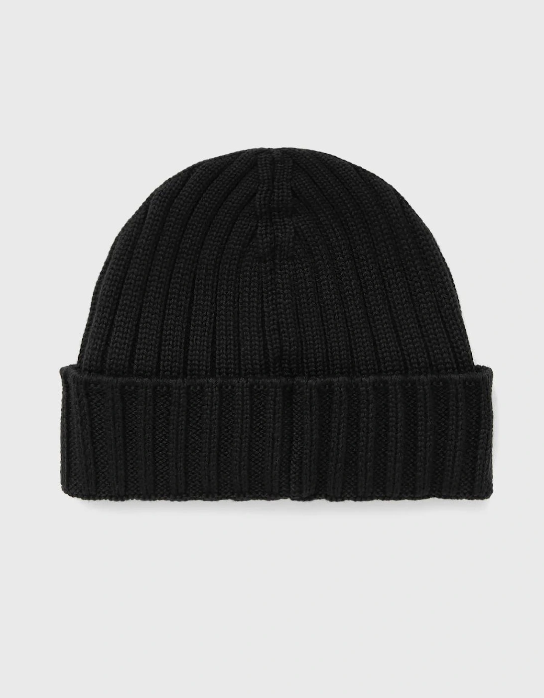 C.P. Company Merino Wool Logo Black Beanie