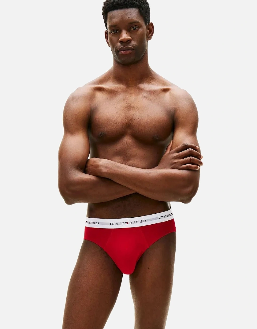 3-Pack Signature Cotton Briefs, Red/White/Navy