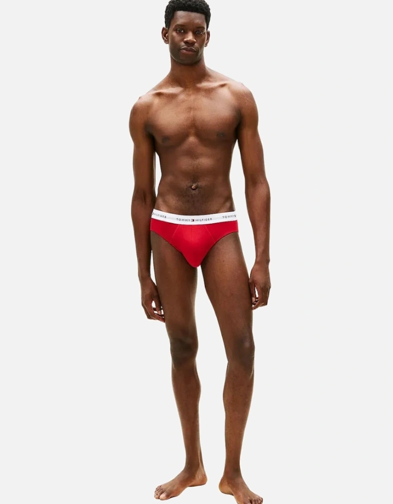 3-Pack Signature Cotton Briefs, Red/White/Navy