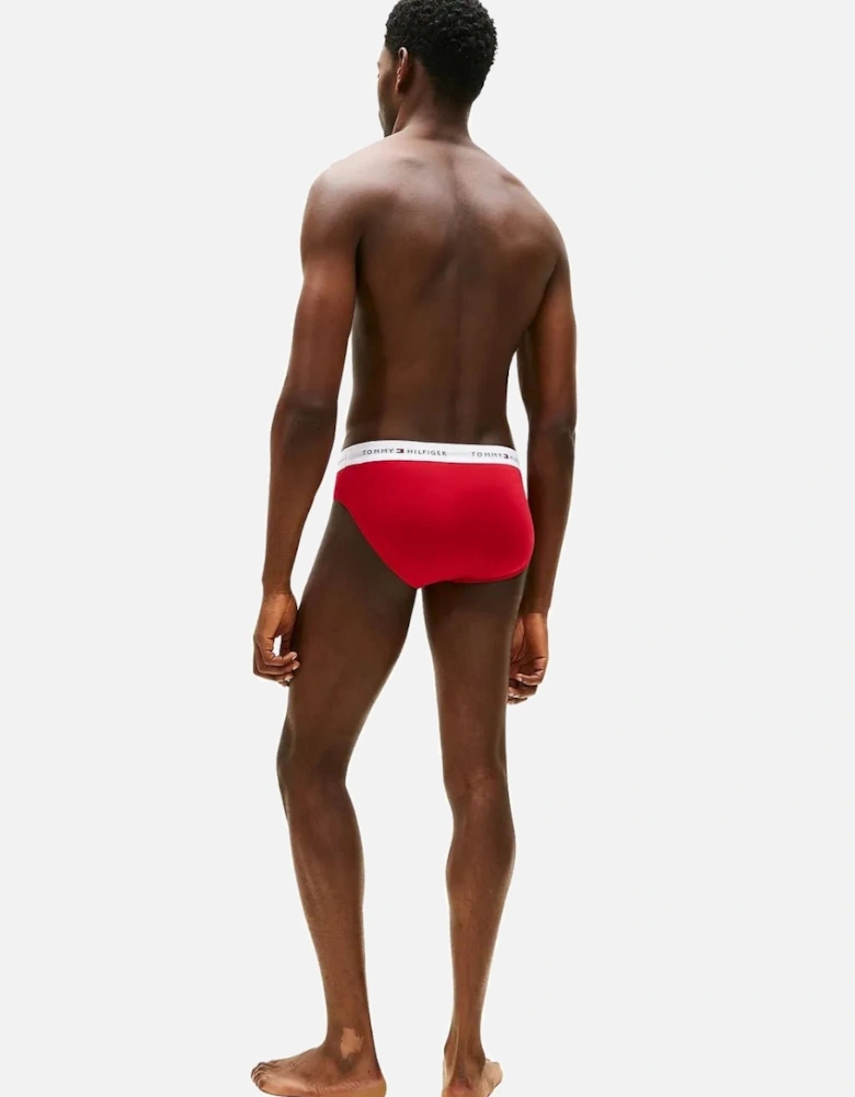 3-Pack Signature Cotton Briefs, Red/White/Navy