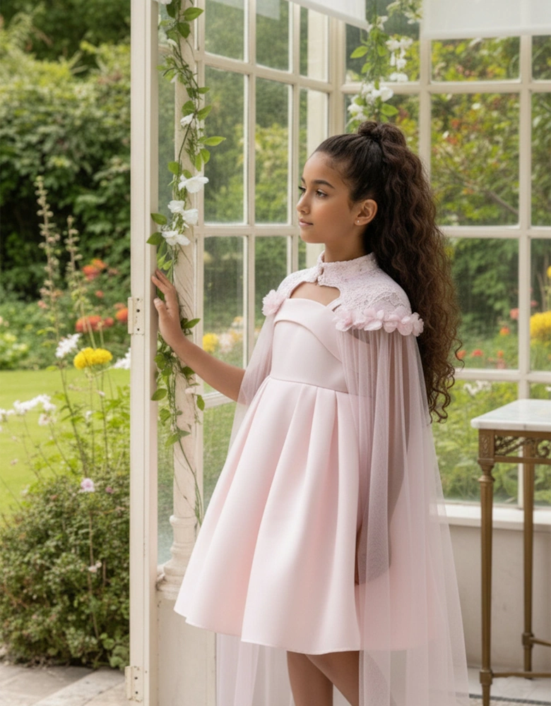 Girls Occasion and Cape Set in Pink