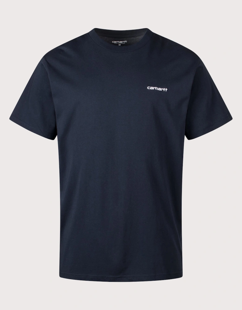 Relaxed Fit Script Embroidery T-Shirt