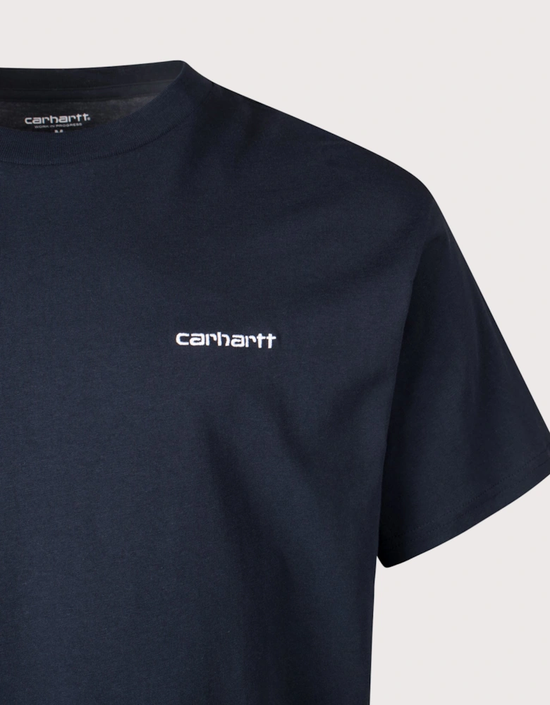 Relaxed Fit Script Embroidery T-Shirt