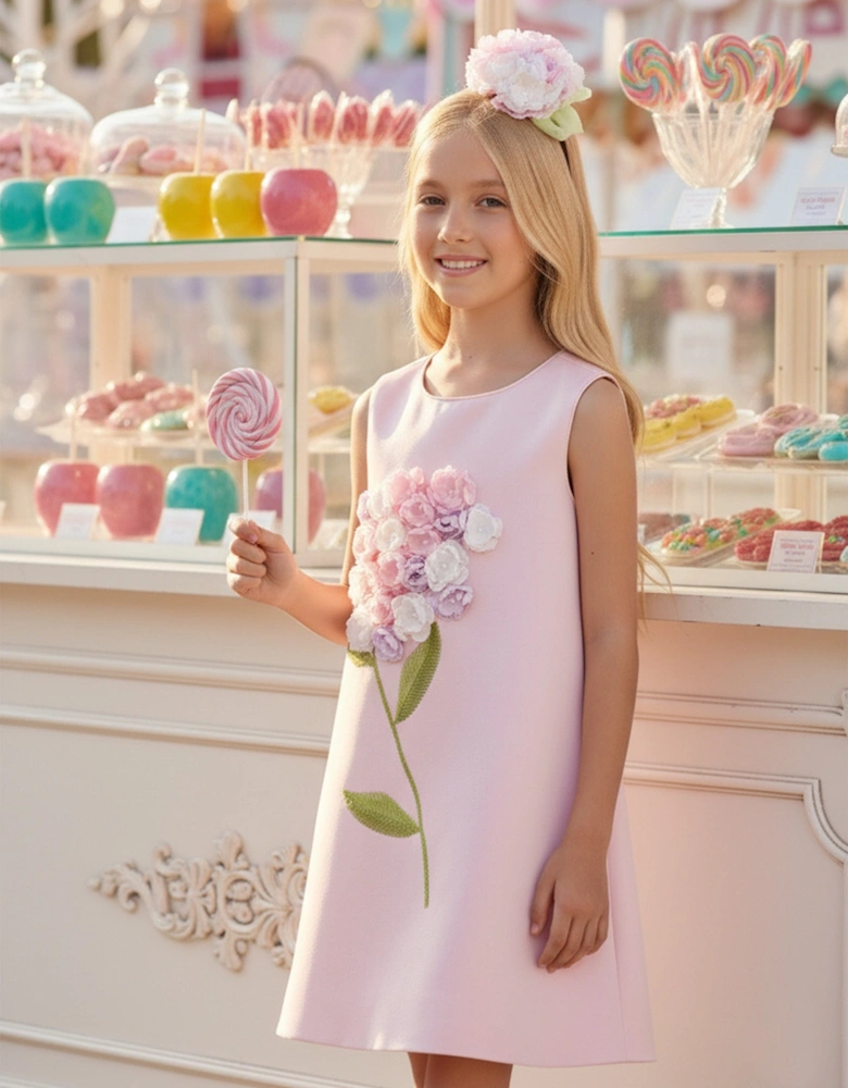 Girls Flower Occasion Dress in Pink