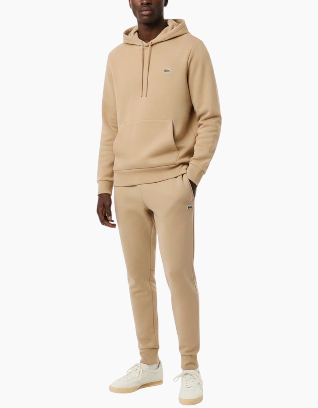 Lacoste Men's Lacoste Mens Tracksuit Hoodie Jogger Sweat Sports Set - Cream