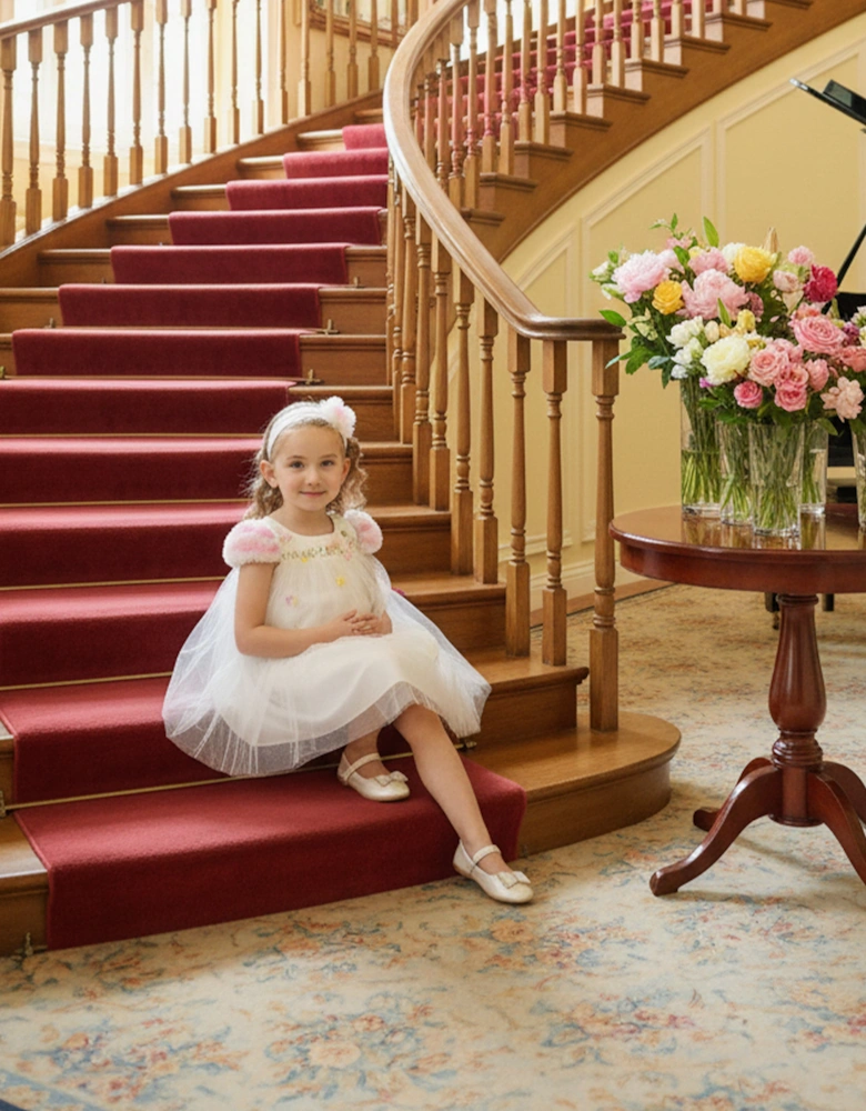 Baby Girls Occasion Dress with Headband in Ivory