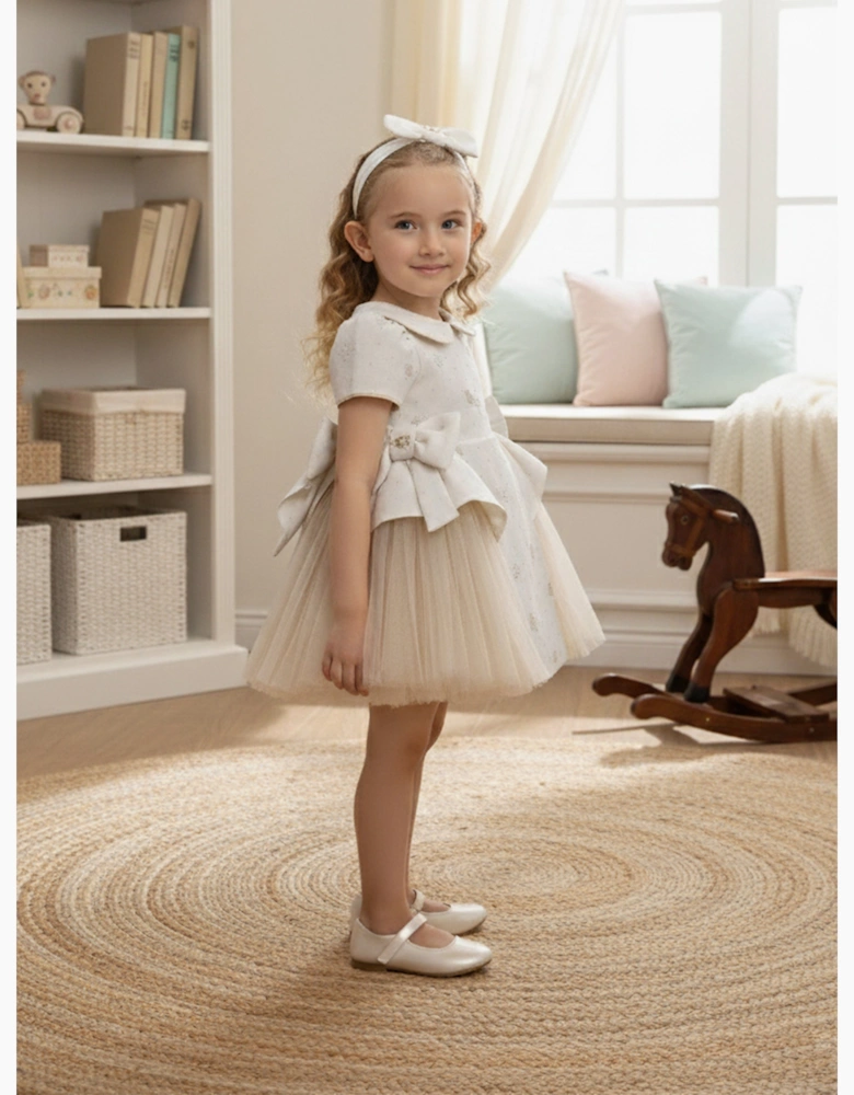 Baby Girls Occasion Dress with Headband in Ivory