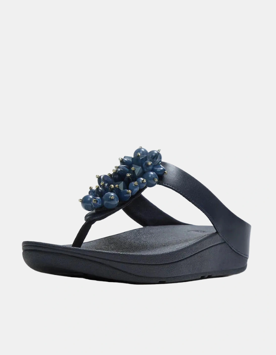Womens Fino Bead-Cluster Toe-Post Sandals - Midnight Navy 399