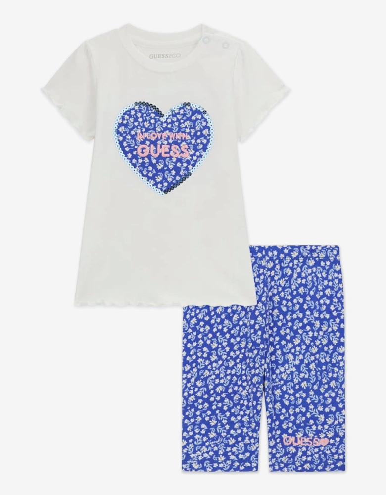 Baby Girls T-Shirt and Capri Leggings Set in Blue