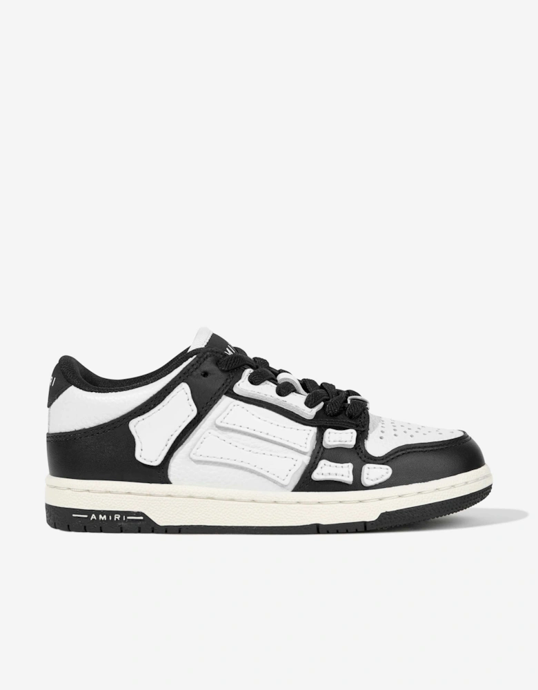 Kids Leather Skel Top Low Trainers in Black
