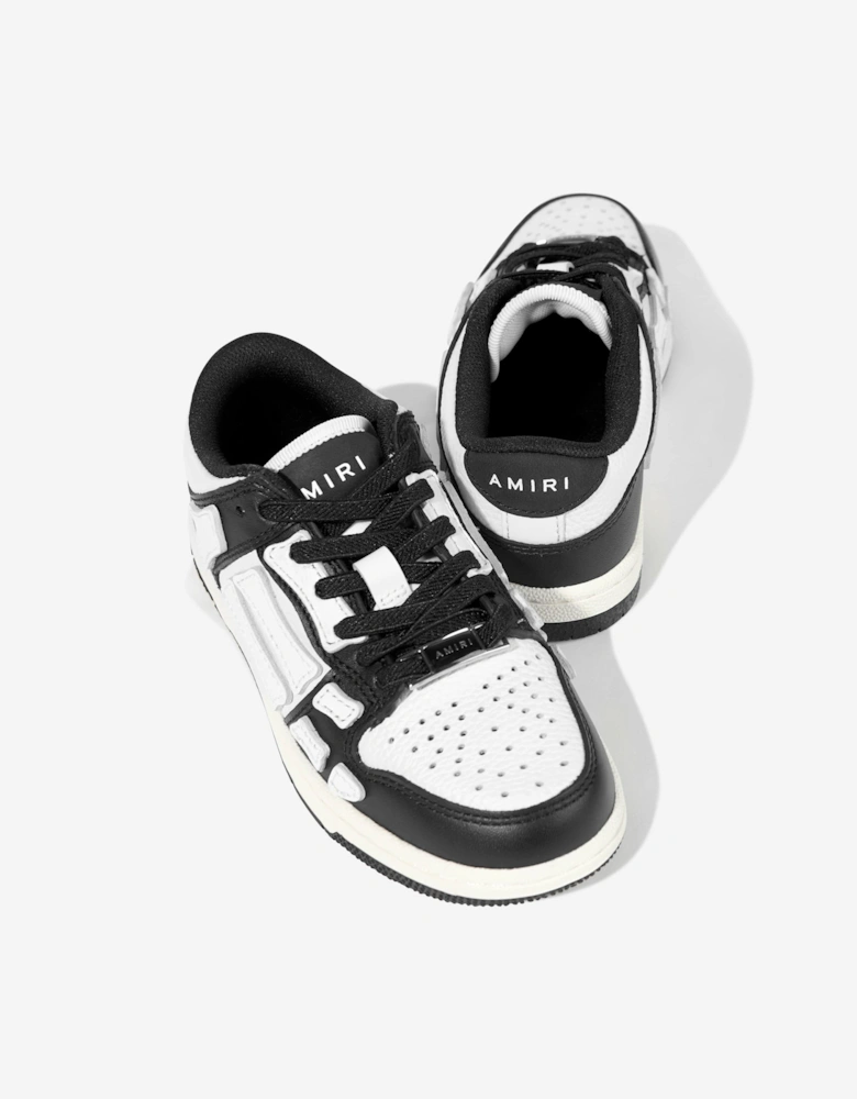 Kids Leather Skel Top Low Trainers in Black