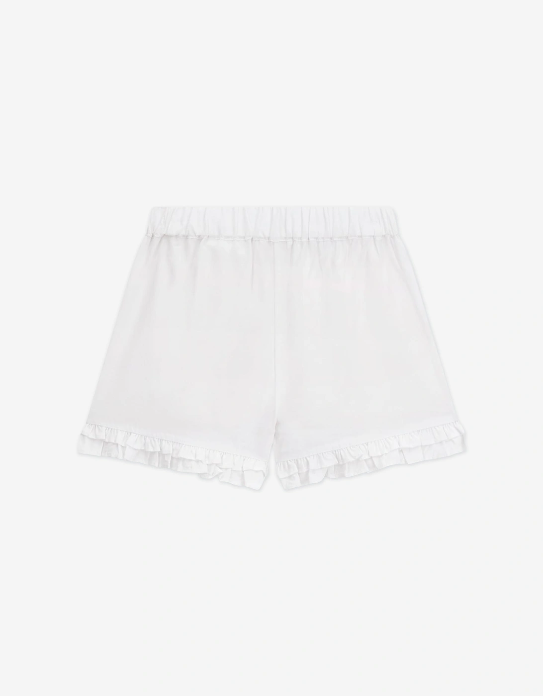 Girls Poplin Logo Shorts in White