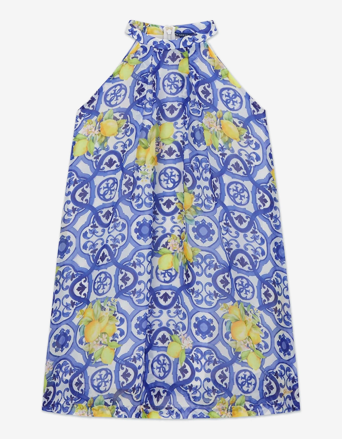 Girls Amalfi Coast Chiffon Dress in Blue, 5 of 4