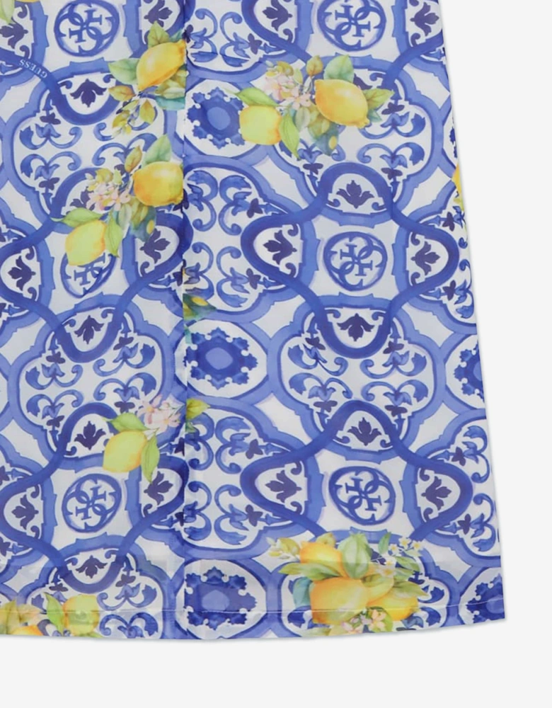 Girls Amalfi Coast Chiffon Dress in Blue