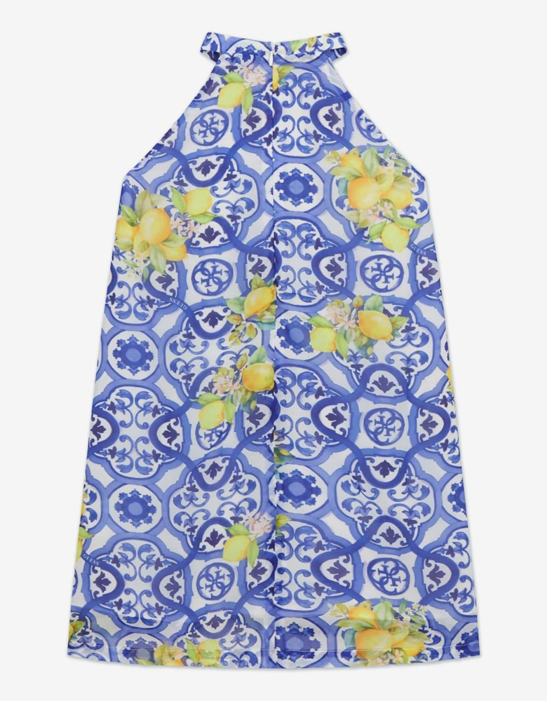 Girls Amalfi Coast Chiffon Dress in Blue