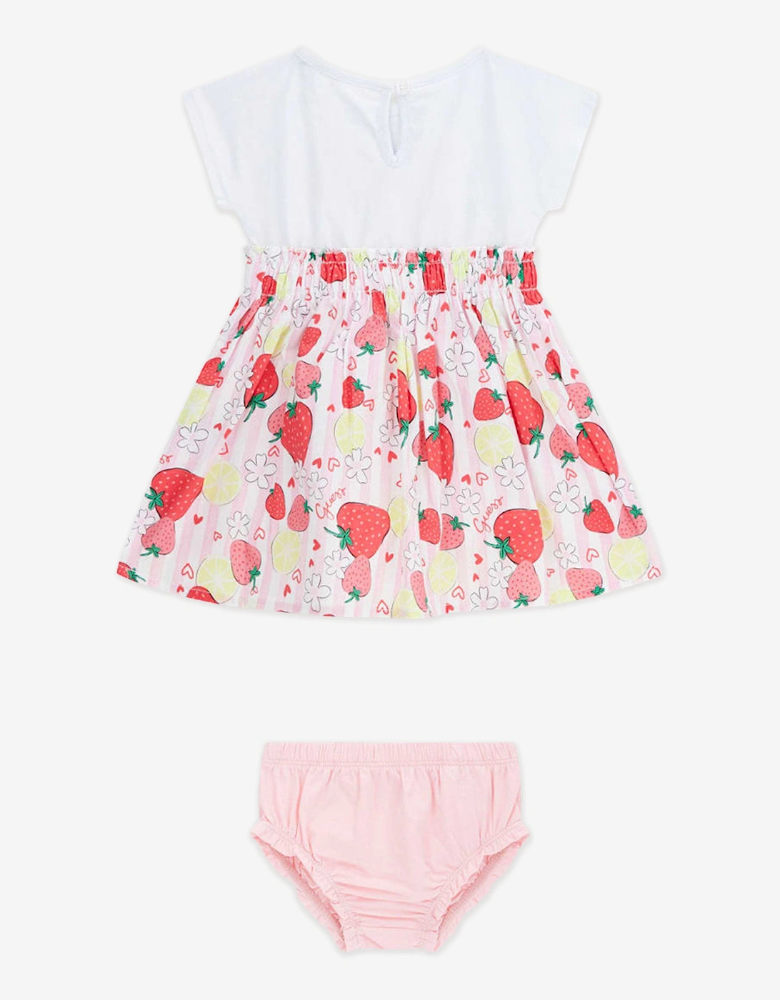 Baby Girls Strawberry Dress with Knickers in Pink