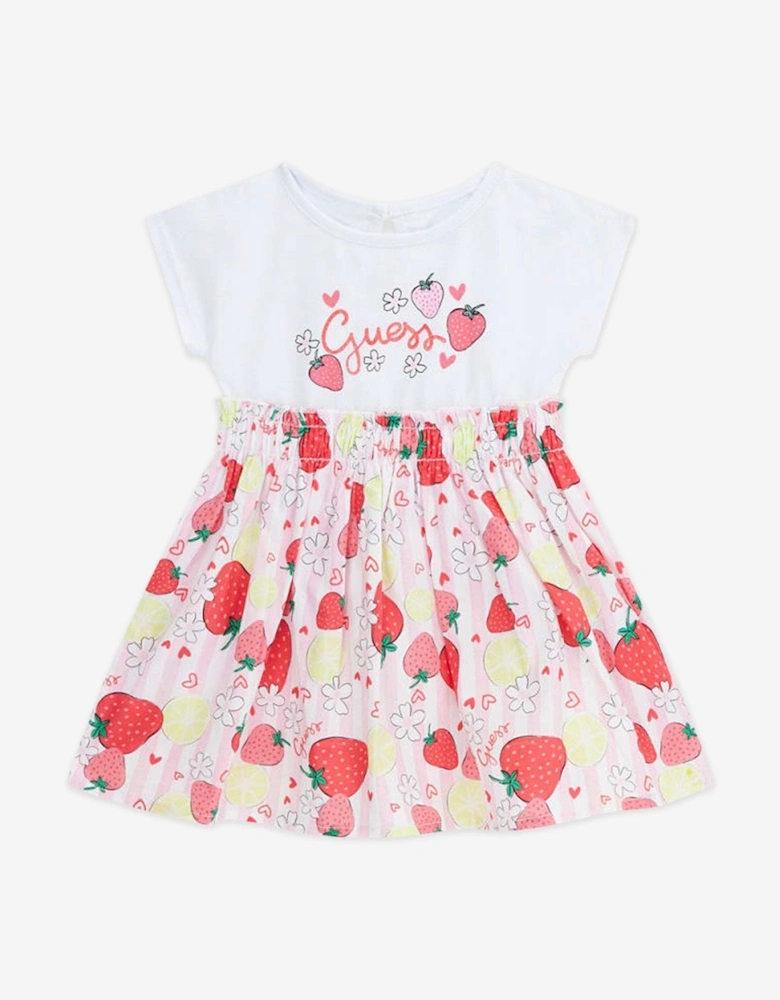 Baby Girls Strawberry Dress with Knickers in Pink
