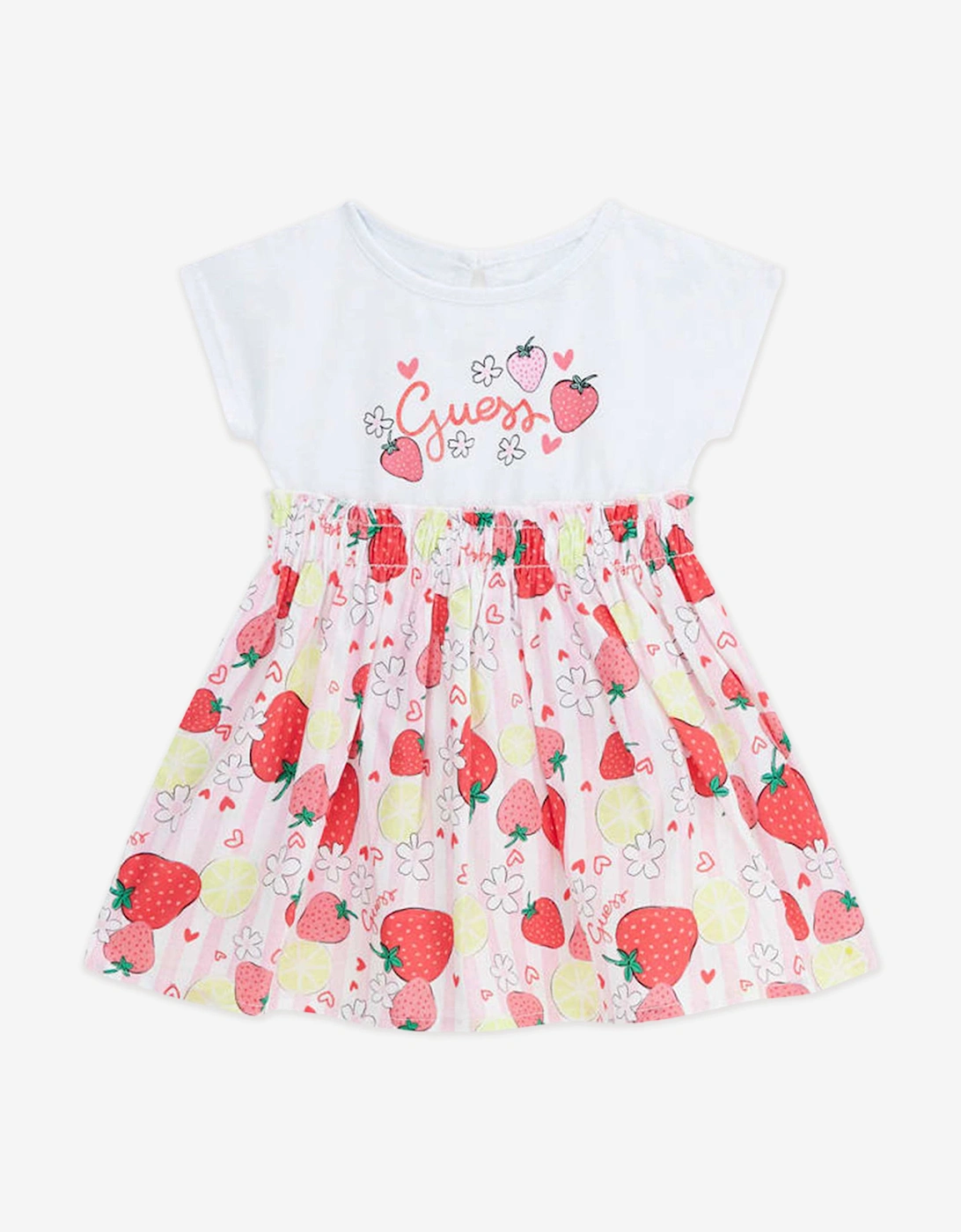 Baby Girls Strawberry Dress with Knickers in Pink