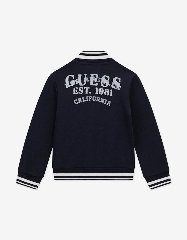 Boys Fleece Bomber Jacket in Navy