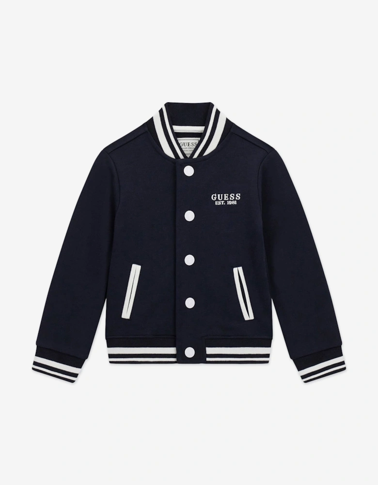 Boys Fleece Bomber Jacket in Navy
