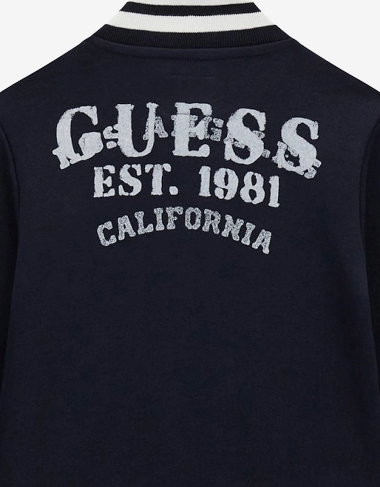 Boys Fleece Bomber Jacket in Navy