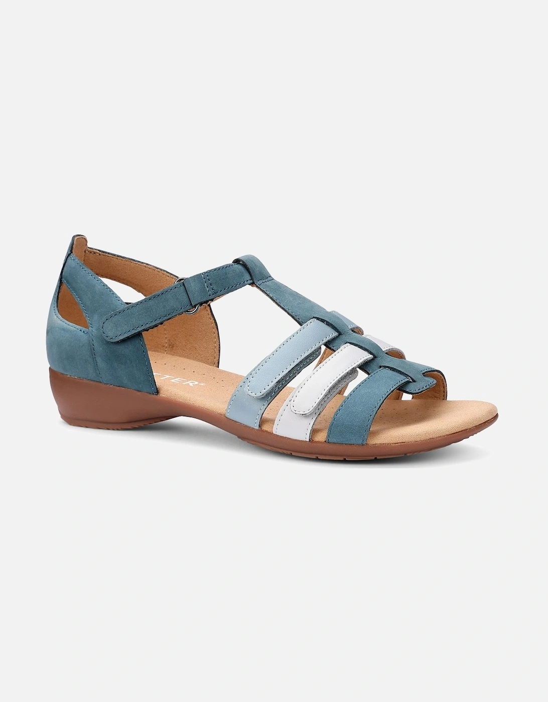 Hotter Women's Teal Sage Soft Grey Solei Sandals - Size: 9