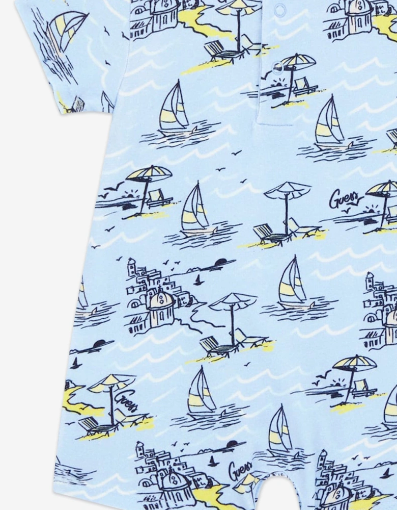Baby Boys Sea City Romper in Blue