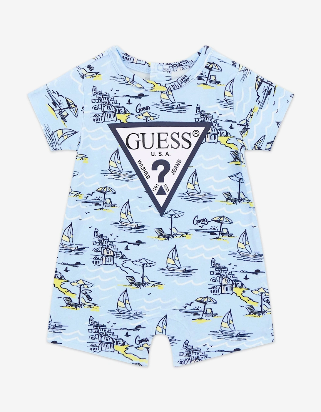 Baby Boys Sea City Romper in Blue, 5 of 4
