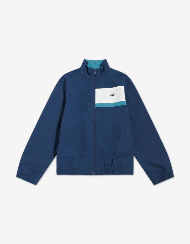 Boys Premium Panelled Track Jacket in Navy