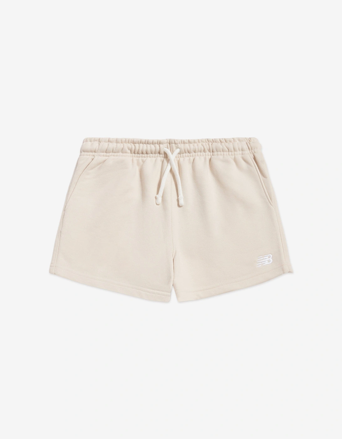 Girls French Terry Small Logo Shorts in Beige, 4 of 3