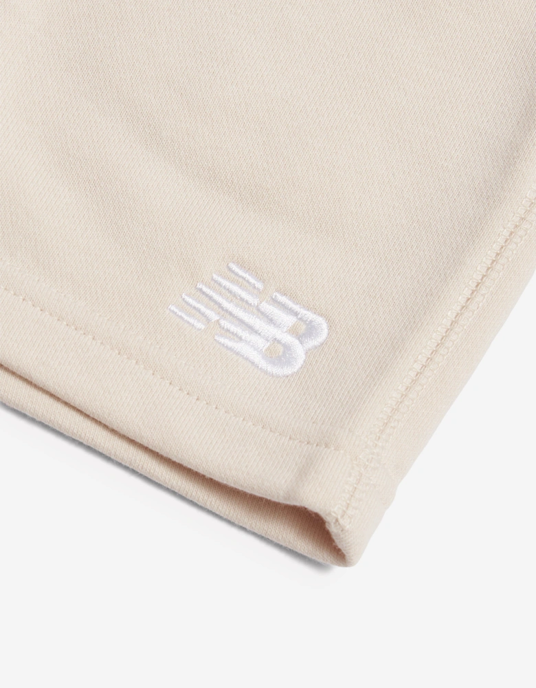 Girls French Terry Small Logo Shorts in Beige