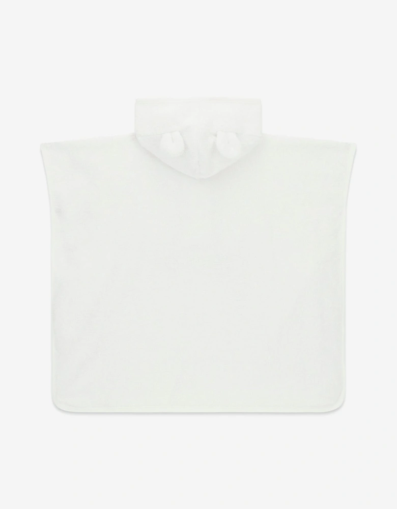 Baby Hooded Poncho Towel in White