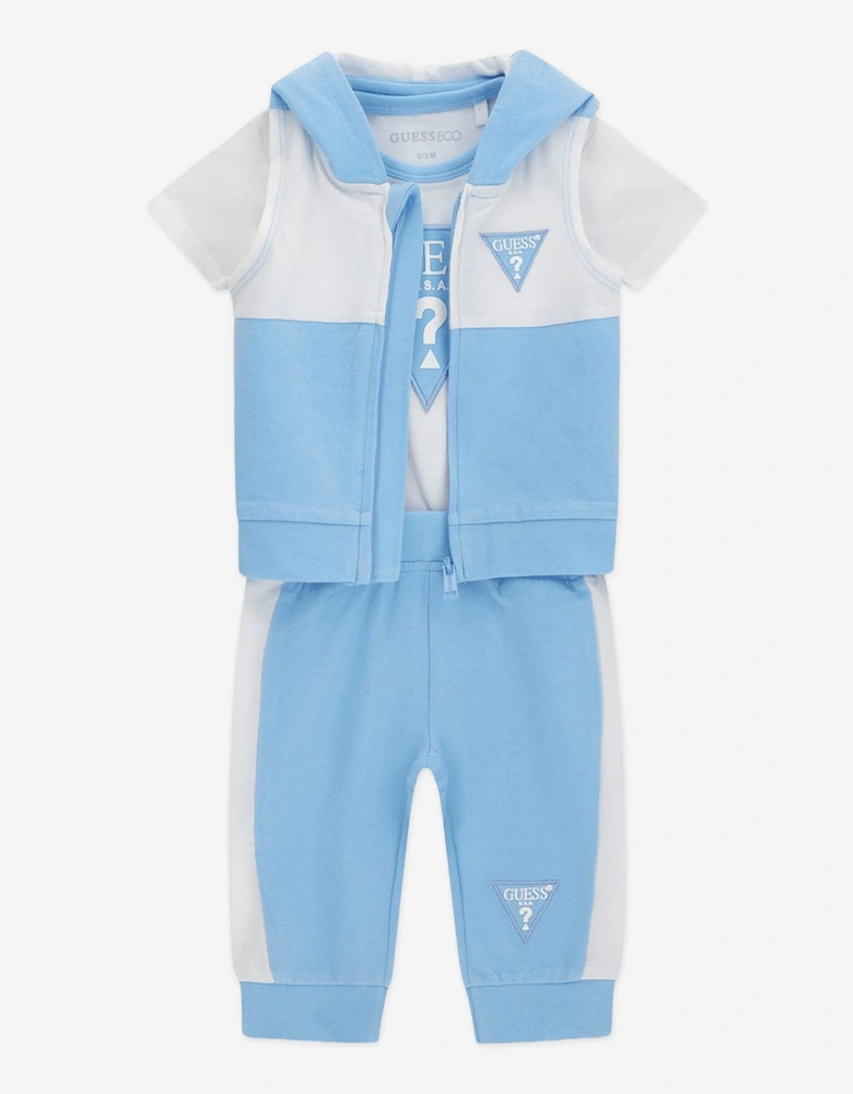 Baby Boys 3 Piece Bodysuit Set in Blue