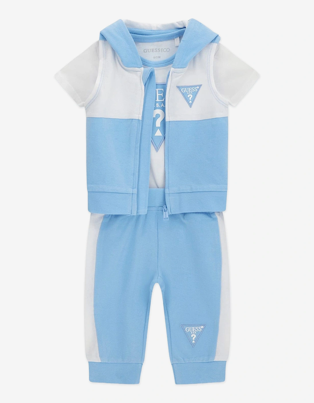 Baby Boys 3 Piece Bodysuit Set in Blue, 8 of 7
