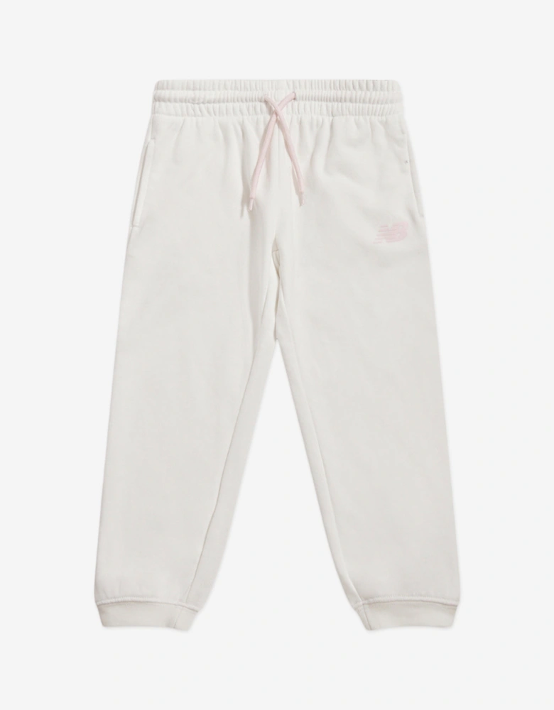 Baby Girls Colourblock Curved Hem Crew and Joggers Set in Ivory