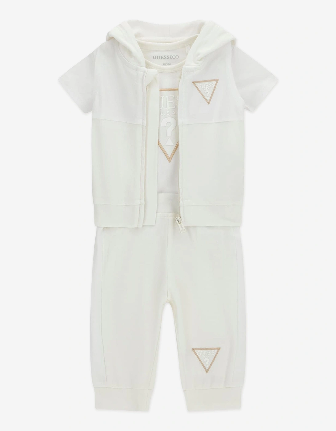 Baby 3 Piece Bodysuit Set in Ivory, 8 of 7