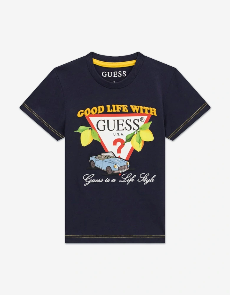 Boys Good Life T-Shirt in Navy