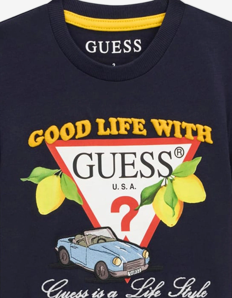 Boys Good Life T-Shirt in Navy