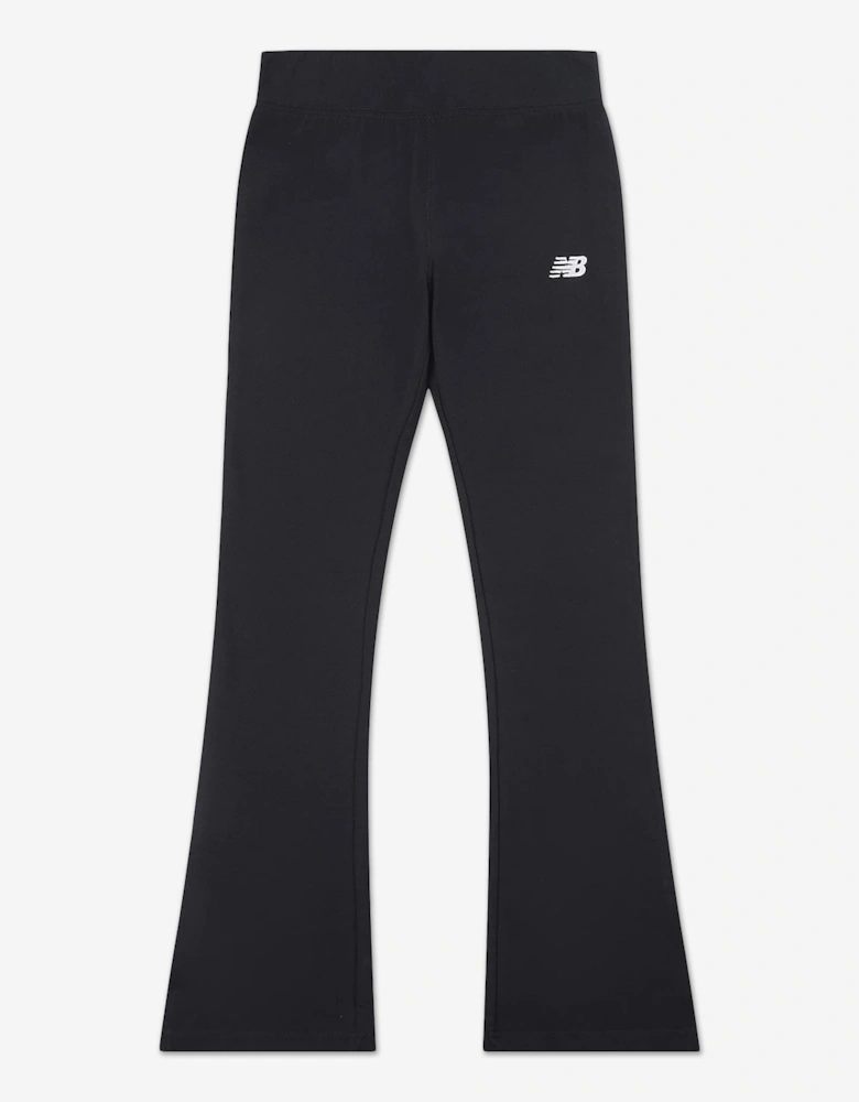 Girls Small Logo Flare Leggings in Black