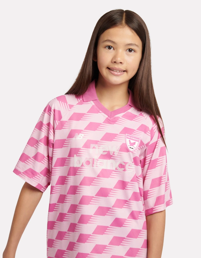 Girls Megaspeed AOP Football T-Shirt in Pink