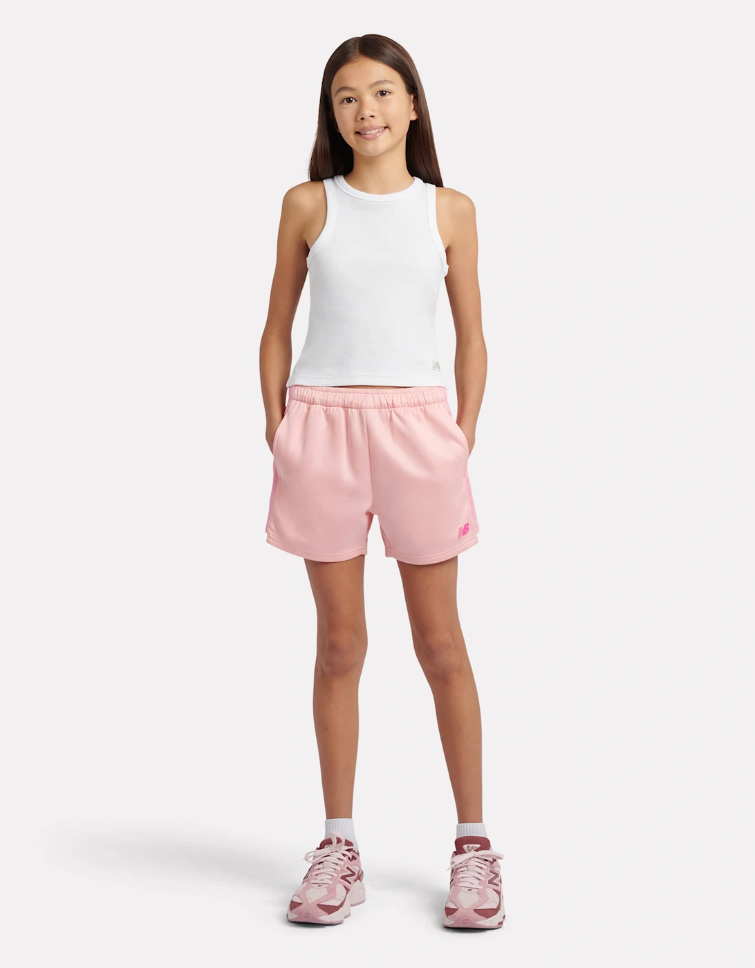 Girls Linear Team Shorts in Pink