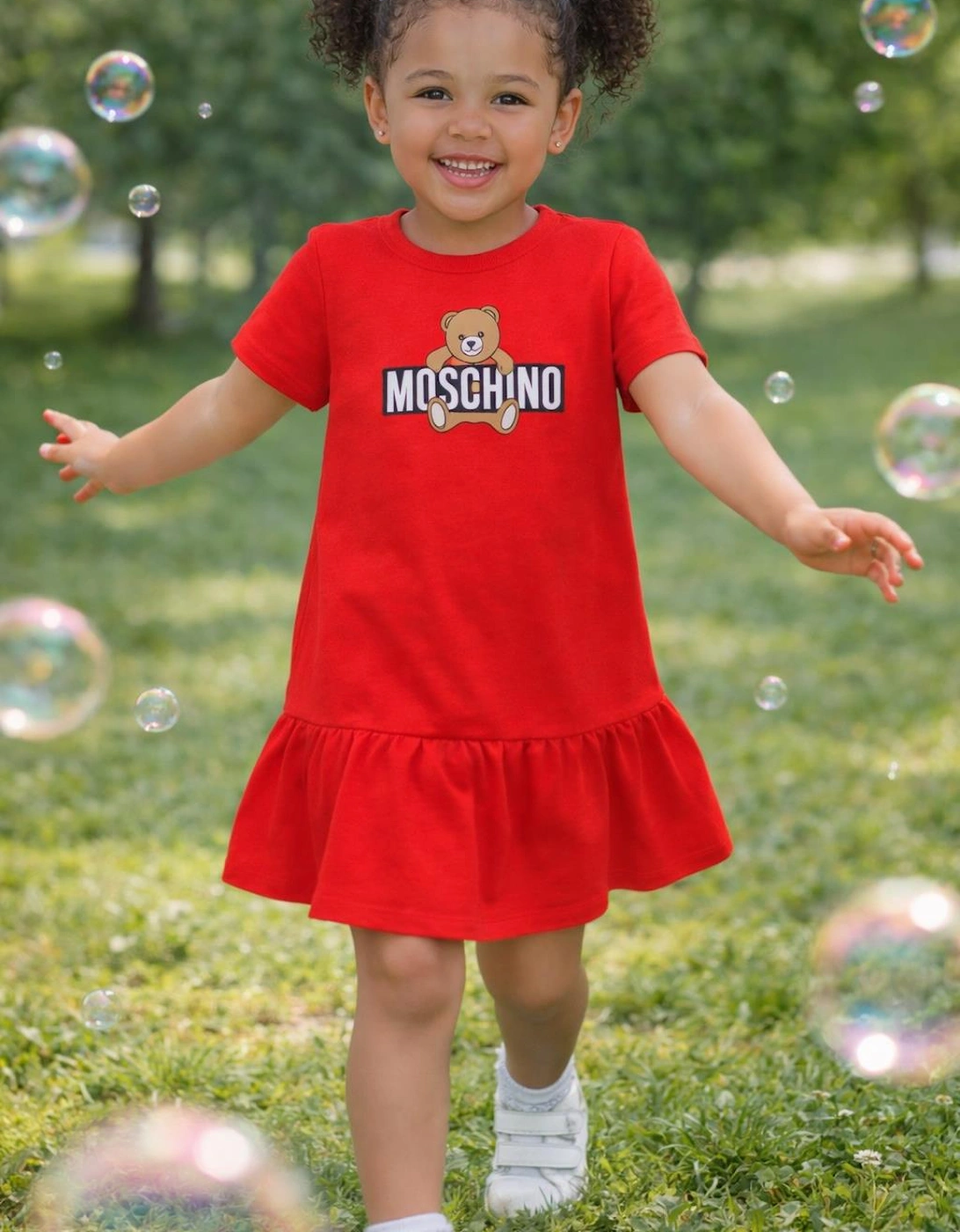 Moschino Girls Red 'S Dress Hdv0hl - Size: 10 Years Kids