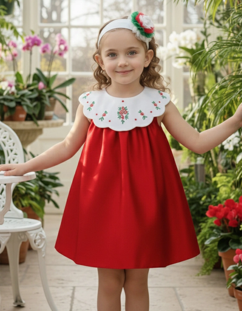 Baby Girls Occasion Dress with Headband in Red