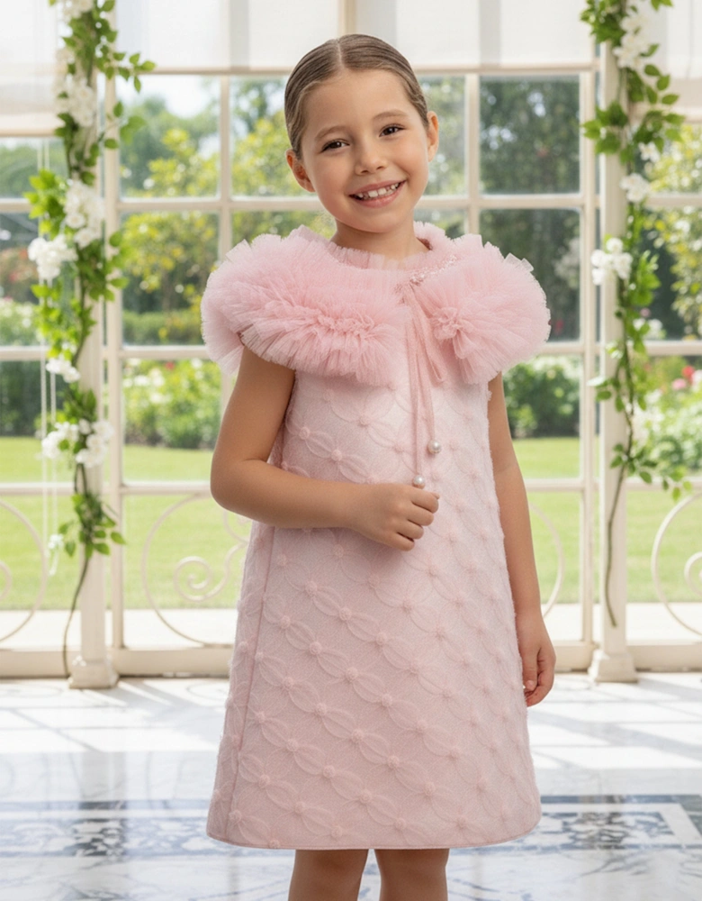 Girls Occasion Dress and Cape Set in Pink