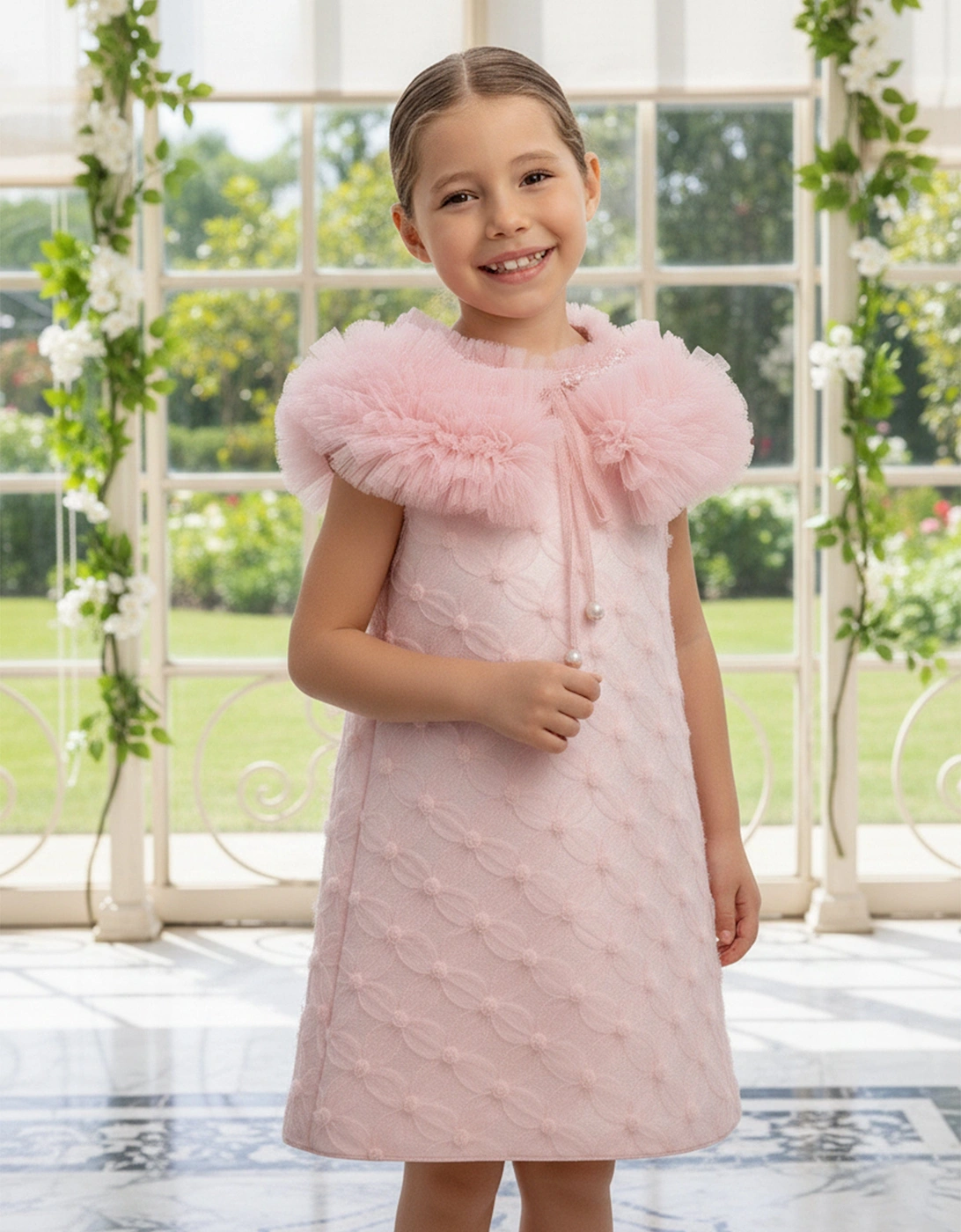 Girls Occasion Dress and Cape Set in Pink, 9 of 8