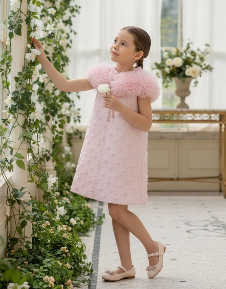 Girls Occasion Dress and Cape Set in Pink